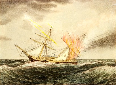 HMS Thisbe (1783) on fire