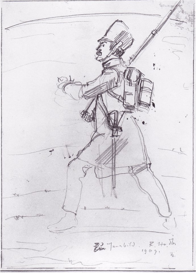 Hodler - Marschierender Füsilier nach links - 1909