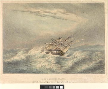 HMS 'Bellerophon' (1824) off the coast of Syria, 2 December 1840 RMG PW8037