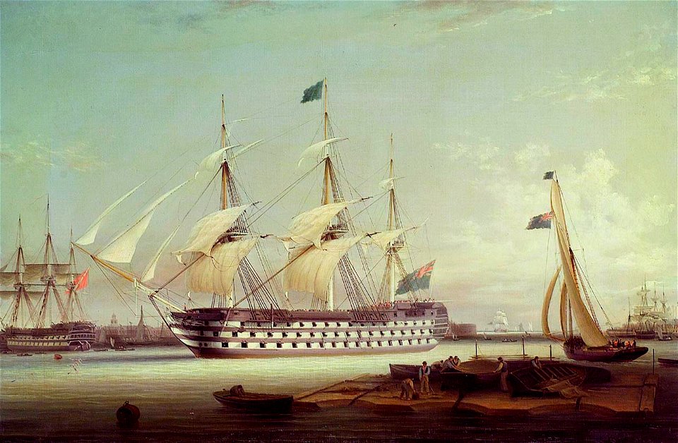 HMS 'Britannia' Entering Portsmouth Harbour RMG BHC3745
