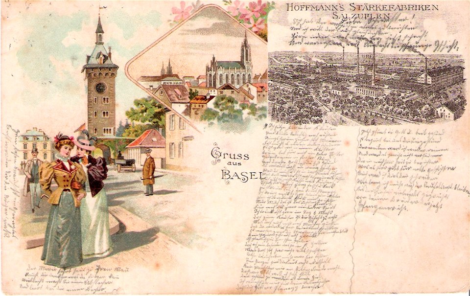 Hoffmanns Stärkefabriken - Postkarte Basel 8