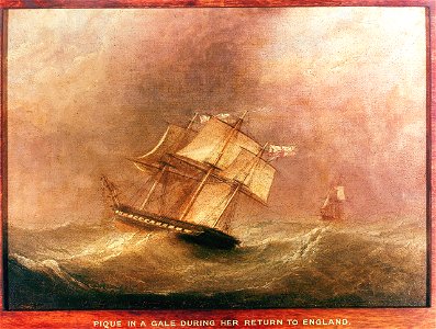 HMS Pique in a gale during her return to England RMG BHC2257
