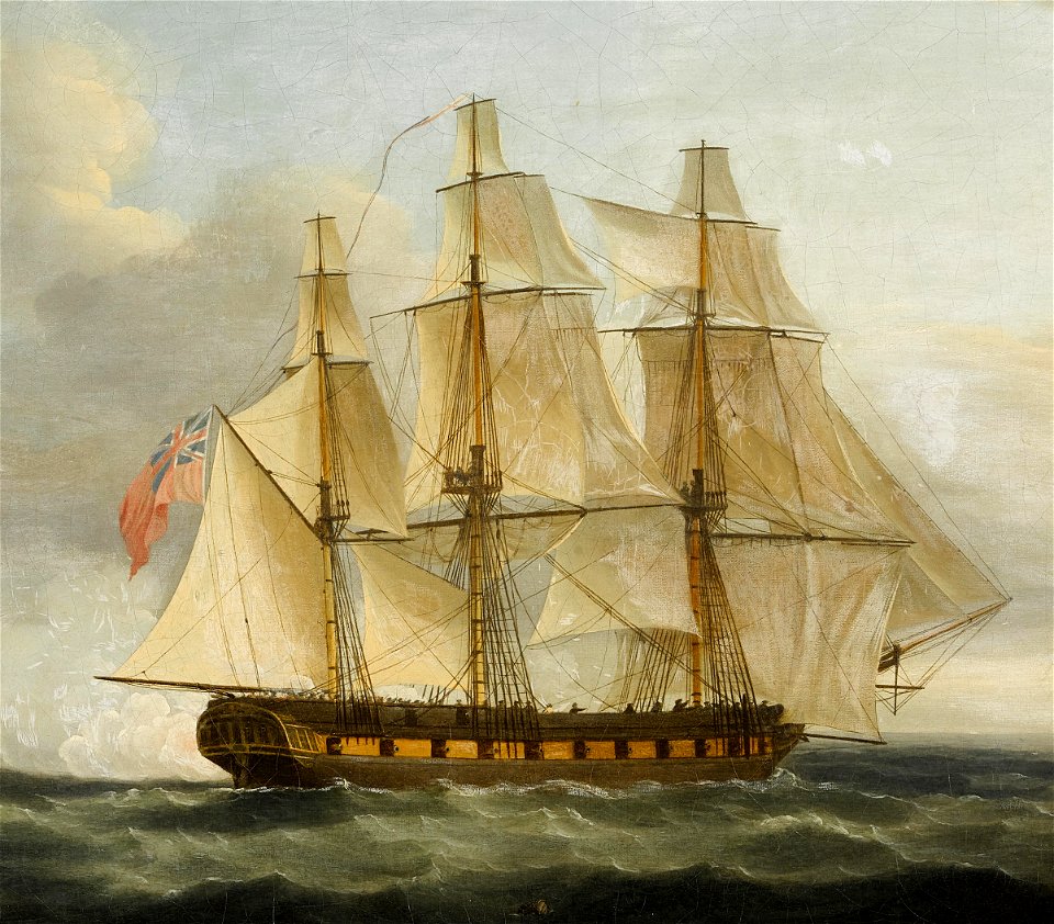HMS Aigle (ship, 1801) - The Capture of the French Frigate Le Serene by the English Frigate Boreas (Aigle), by Thomas Whitcombe (cropped)