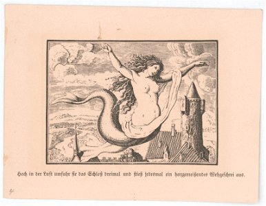 Hoch in der Luft umfuhr sie das Schloss dreimal und stiess jedesmal ein herzzerreissendes Wehgeschrei aus LCCN2017660105