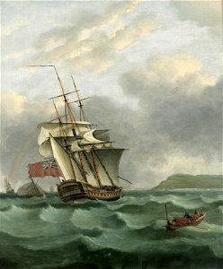 HMS Winterton Approaching Dover, by Thomas Whitcombe