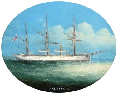 HMS Espoir. Free illustration for personal and commercial use.