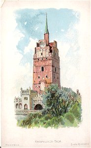 Hoffmanns Stärkefabriken - Postkarte Rostock, Kröpeliner Tor