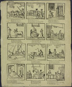 Hoe welgemoed- hoe blij van zin! Drijft dezen boer zijn beestjes henen-Catchpenny print-Borms 0464