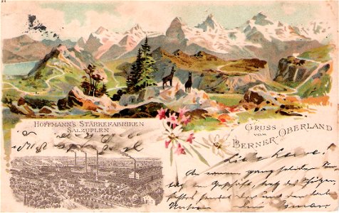 Hoffmanns Stärkefabriken - Postkarte Berner Oberland