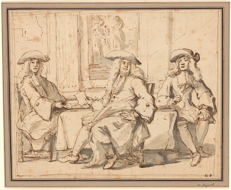 Hogarth - Three Governors of the Foundling Hospital - at a table, III, 34