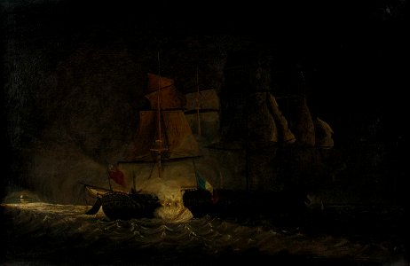 HMS Amethys taking the Thetis, 10 November 1808 RMG BHC0588
