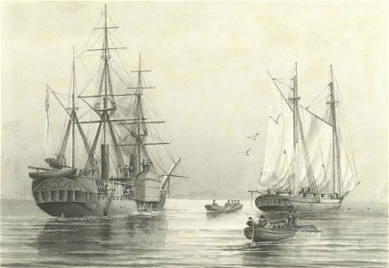 HMS 'Basilisk', on the voyage from Brisbane to Cape York, Australia, 5 February 1871 RMG PW8116