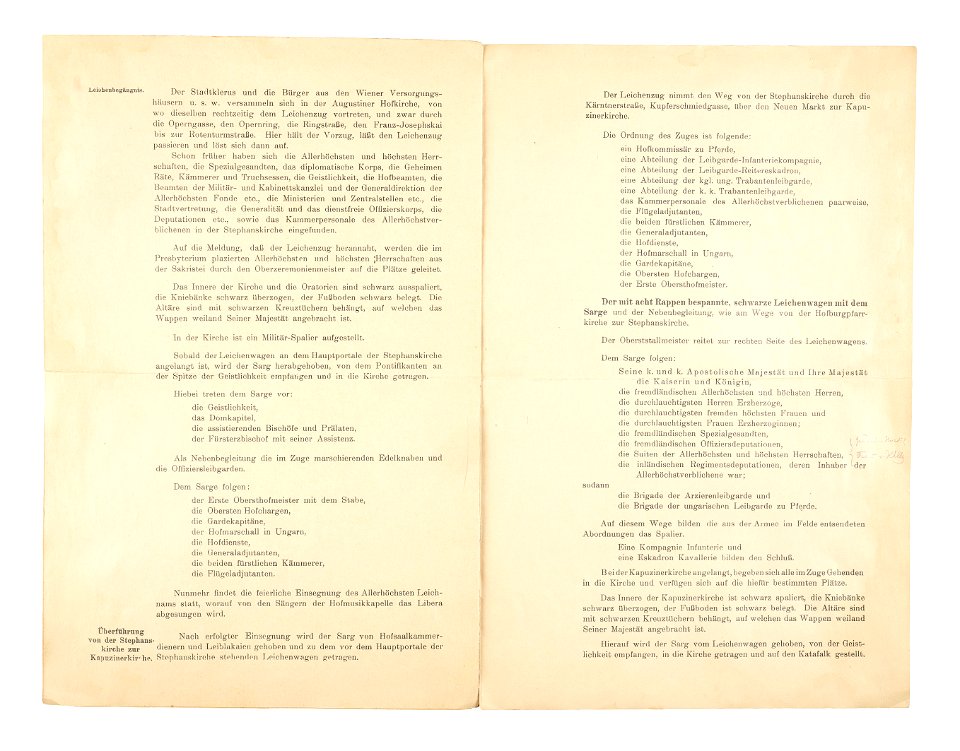 Hof-Zeremoniell Bestattung Franz Joseph I 06-07