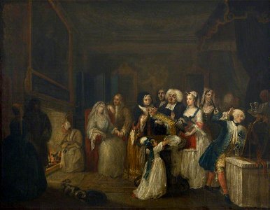 Hogarth - The Christening (Orator Henley Christening a Child), c.1729, L 0036
