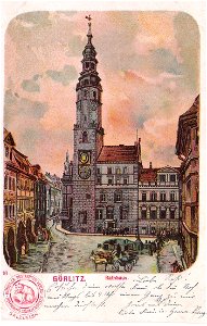 Hoffmanns Stärkefabriken - Postkarte Görlitz, Rathaus