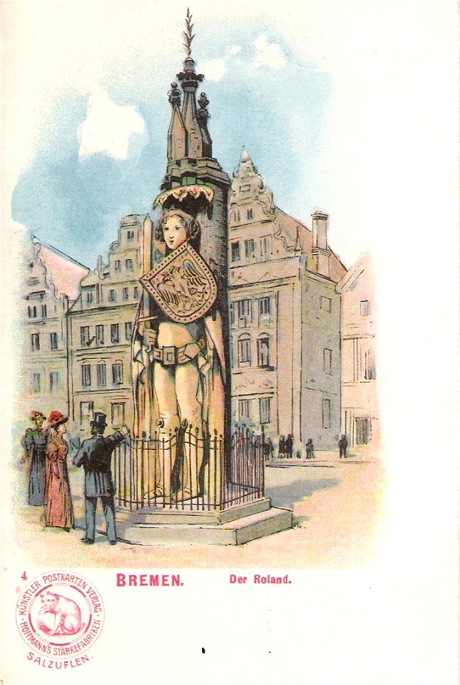 Hoffmanns Stärkefabriken - Postkarte Bremen, Roland