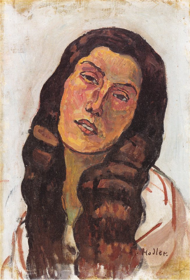 Hodler - Valentine Godé-Darel mit aufgelöstem Haar - 1913