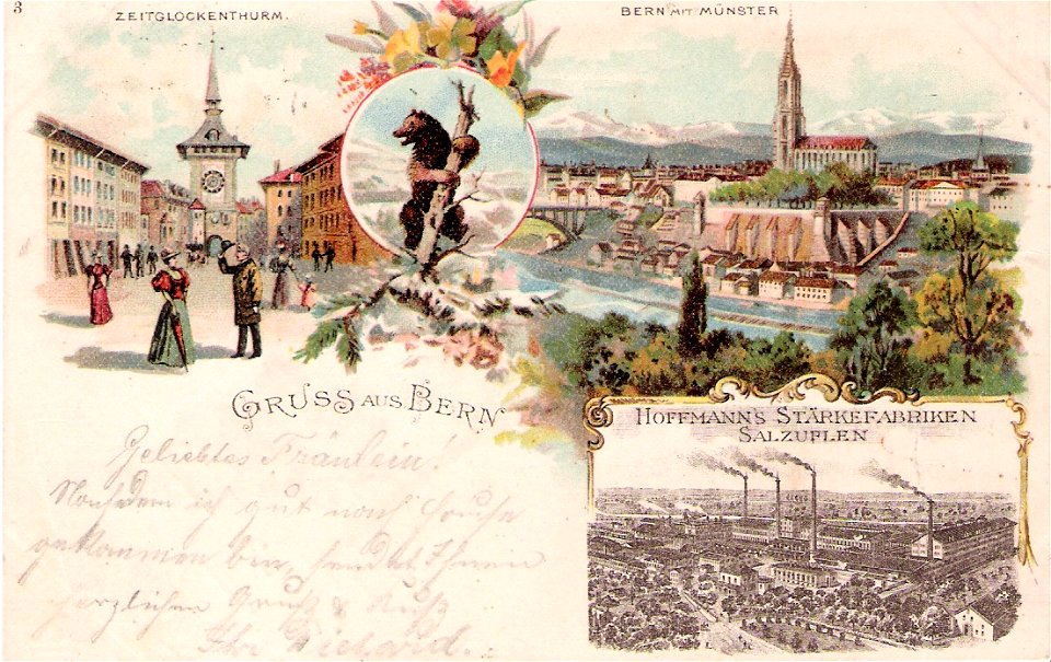 Hoffmanns Stärkefabriken - Postkarte Bern 3