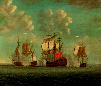 HMS Centaur chasing the Vaillant and Amethyste January 1760
