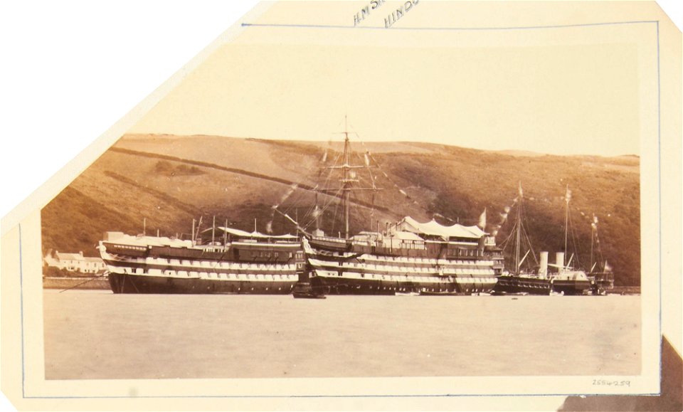 HM Ships Britannia, Hindostan and Osborne 1878 - RCIN 2584259