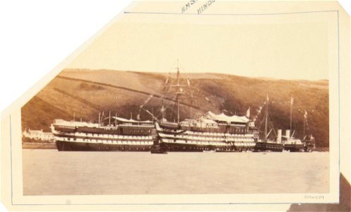 HM Ships Britannia, Hindostan and Osborne 1878 - RCIN 2584259