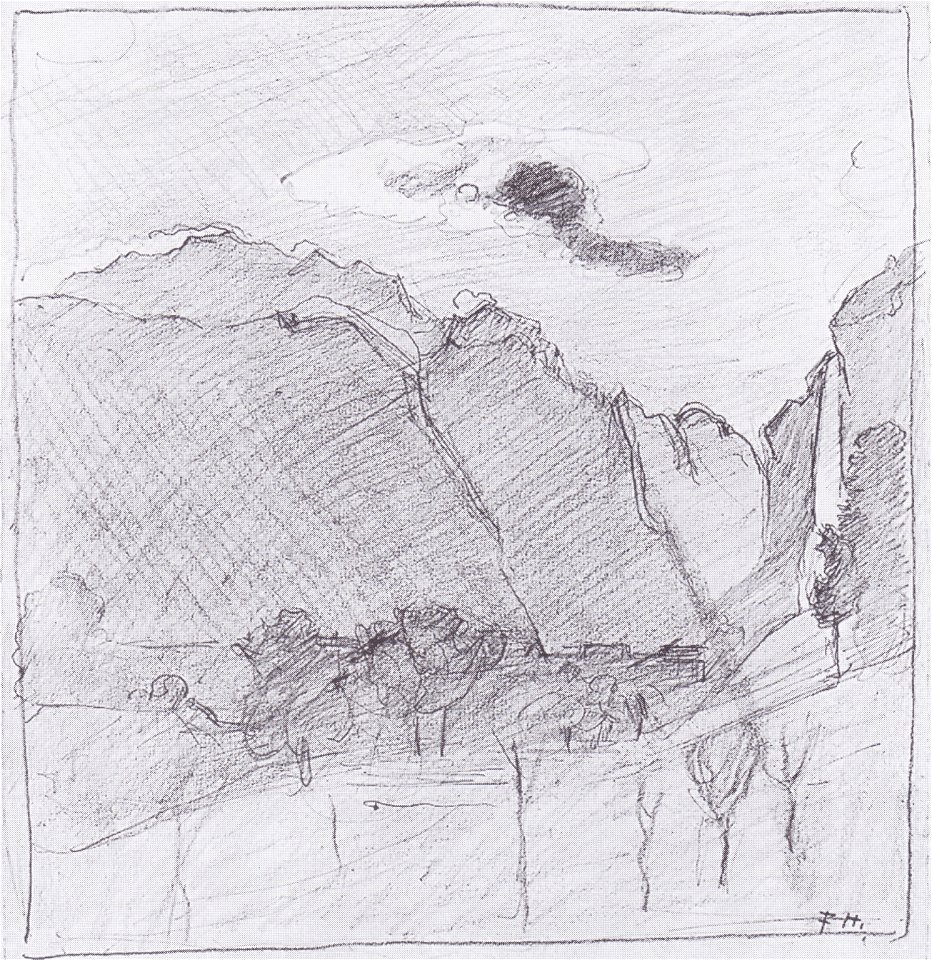 Hodler - Lauterbrunnental und Staubbach im Mondschein - 1894