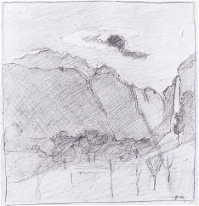 Hodler - Lauterbrunnental und Staubbach im Mondschein - 1894