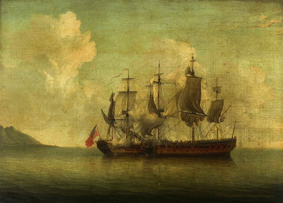HMS Experiment taking the Telemaque, 19 July 1757 RMG BHC0381