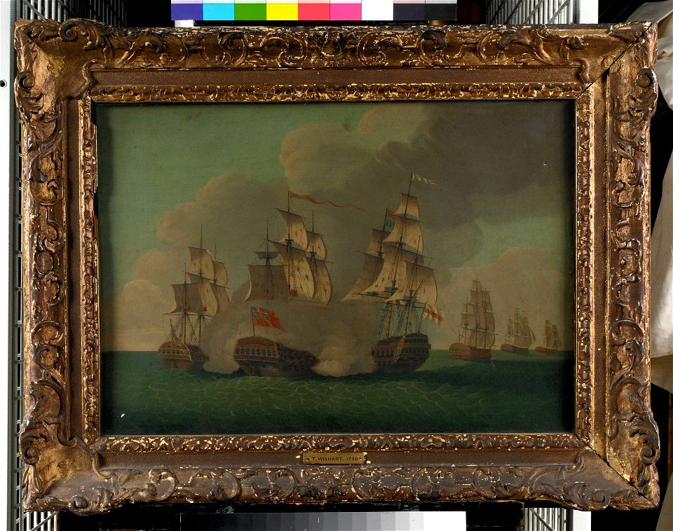 HMS Mediator in action, 12 December 1782 RMG BHC0702