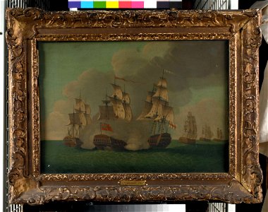 HMS Mediator in action, 12 December 1782 RMG BHC0702