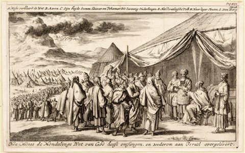 Hoe Moses de mondelinge wet van God heeft ontfangen, en wederom aan Israël overgelevert, objectnr A 41793