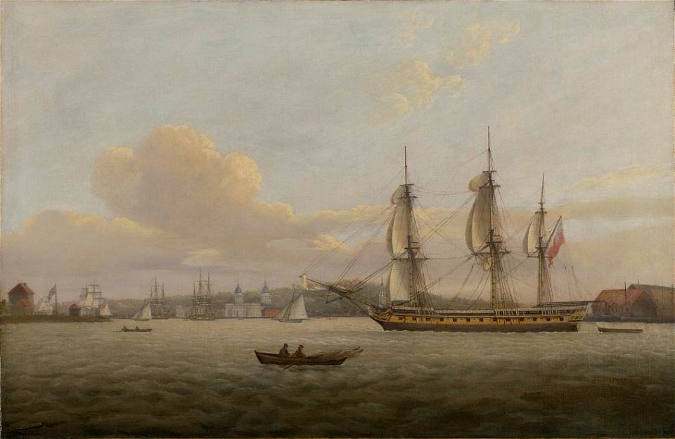 HMS Pomone off Greenwich