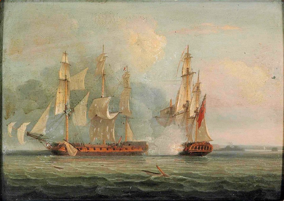 HMS Crescent capturing the French frigate Réunion off Cherbourg, 20th October, 1793 CKS 2013