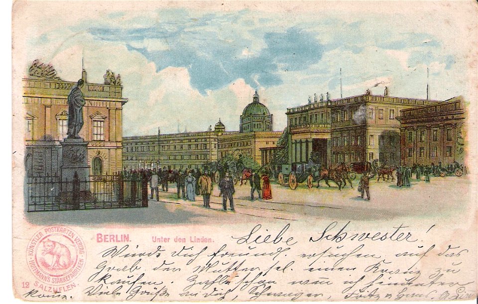 Hoffmanns Stärkefabriken - Postkarte Berlin, Unter den Linden