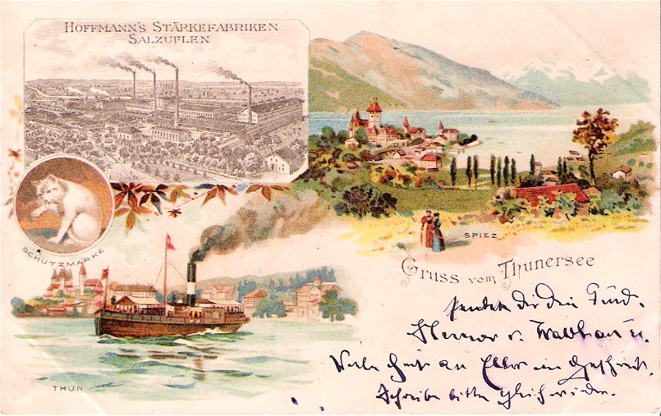 Hoffmanns Stärkefabriken - Postkarte Thunersee