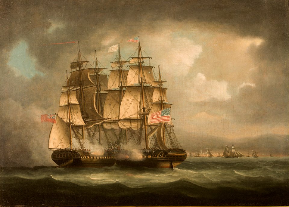 HMS Shannon Boards USS Chesapeake off Boston, by Thomas Buttersworth