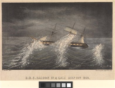 HMS Racoon in a gale, Decr 10th 1858 RMG PW8135