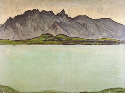 Hodler - Thunersee mit Stockhornkette - 1910-11. Free illustration for personal and commercial use.