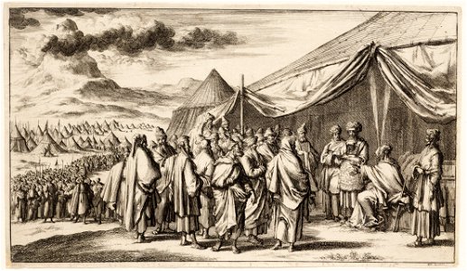 Hoe Moses de mondelinge wet van God heeft ontfangen, en wederom aan Israël overgelevert, objectnr A 41819