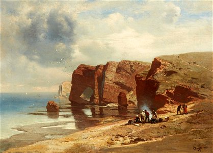 Charles Hoguet - Steilküste und Strand auf Helgoland (1856)