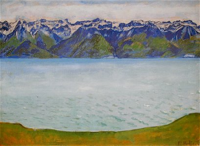 Hodler Genfersee mit Savoyerbergen 1907