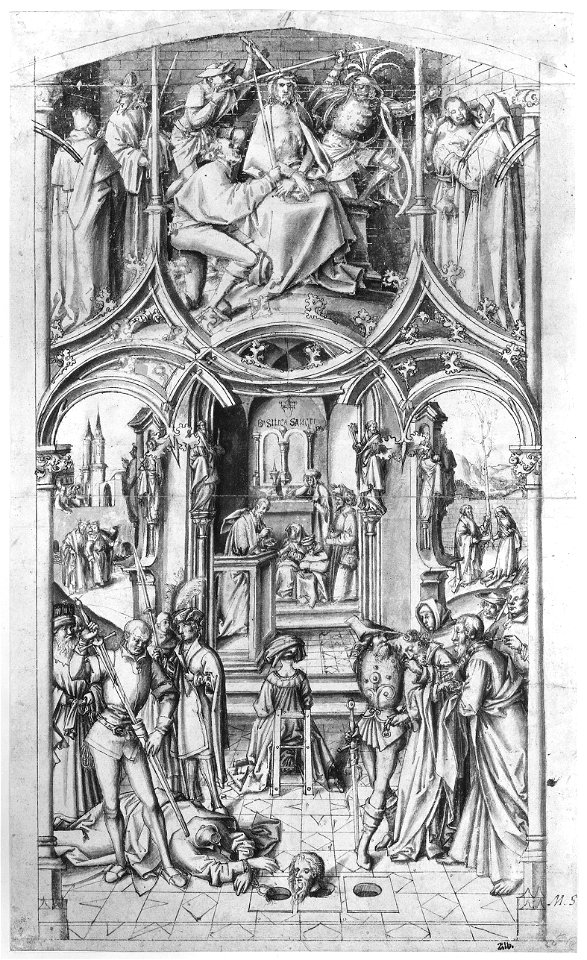 Holbein – S. Paolo fuori le mura – Basilica Cycle 5 – preparatory drawing for the middle panel