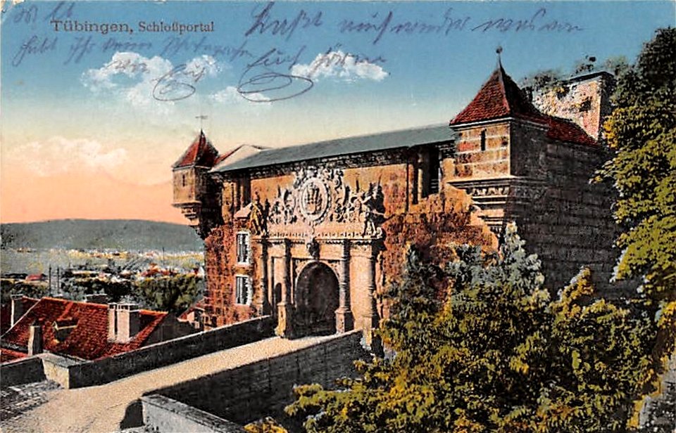 Hohentübingen. Unteres Schlossportal (AK 61702 Gebr. Metz 1917)