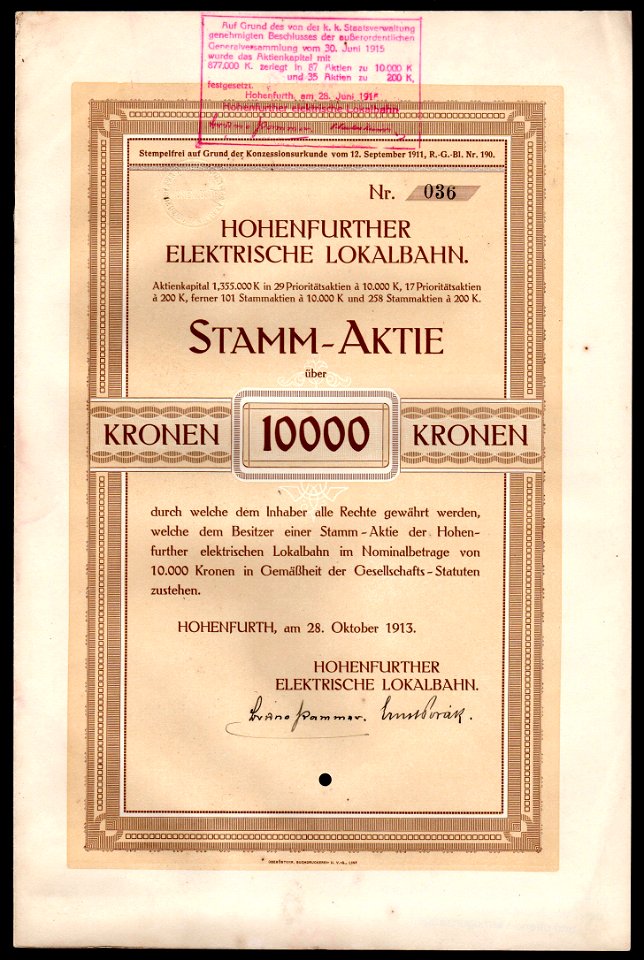 Hohenfurter Elektrische Lokalbahn 1913