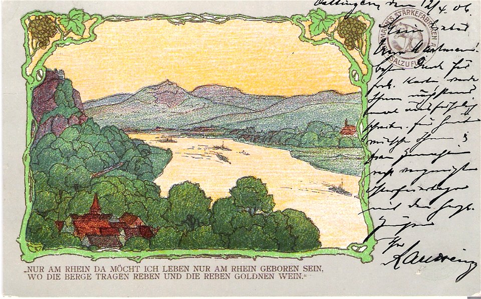 Hoffmanns Stärkefabriken - Postkarte Landschaft Rhein 001