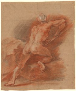 Hogarth - Helmeted Nude Male Figure Levering a Rock, III, 32a