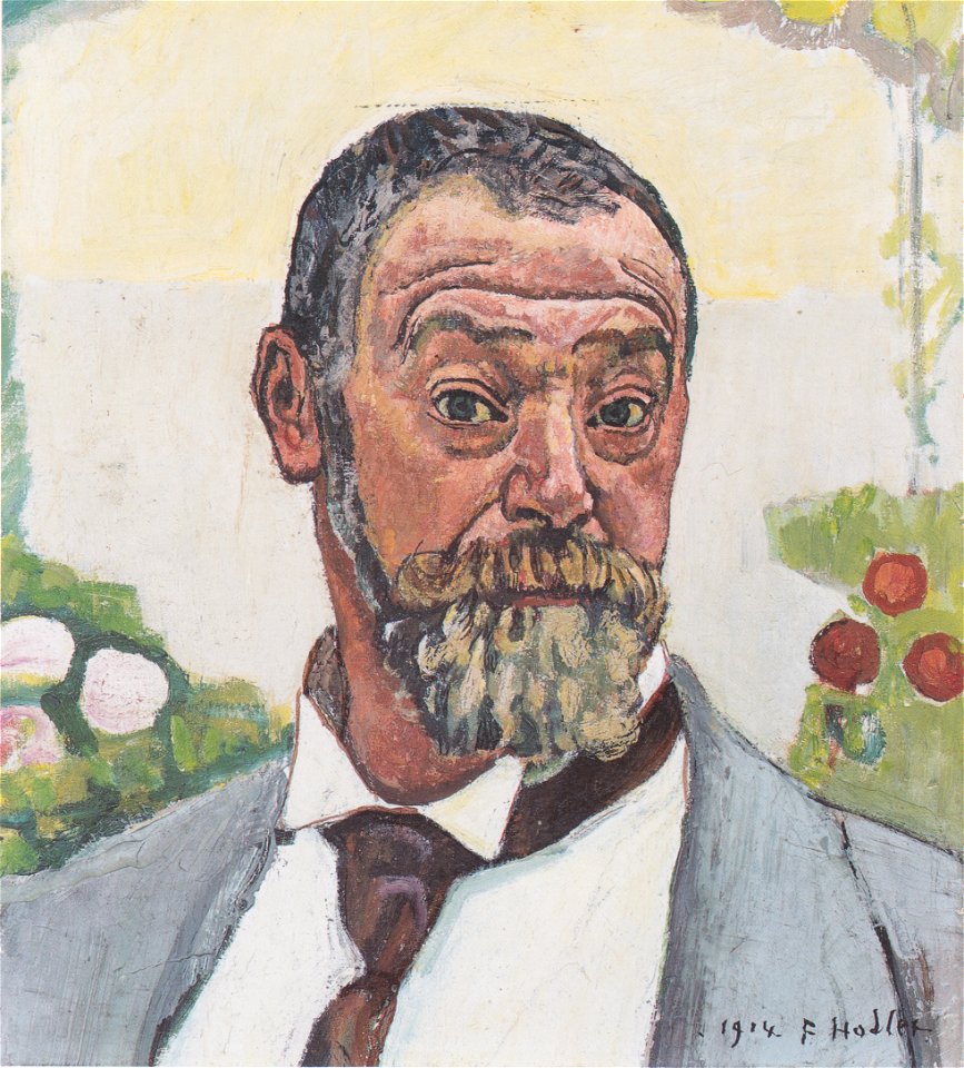Hodler - Selbstbildnis mit Rosen - 1914
