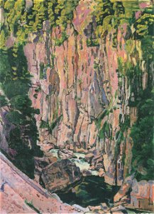 Hodler - Aareschlucht - 1907. Free illustration for personal and commercial use.