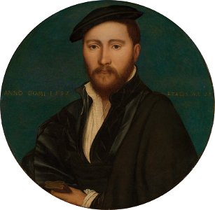 Unidentified Man, by workshop of Hans Holbein the Younger. Free illustration for personal and commercial use.