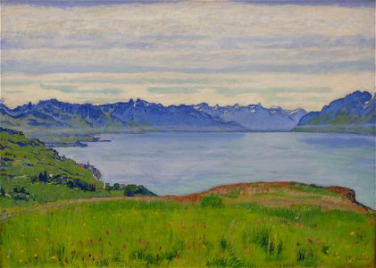 Ferdinand Hodler, Landschaft am Genfer See, um 1906, Neue Pinakothek Muenchen-1